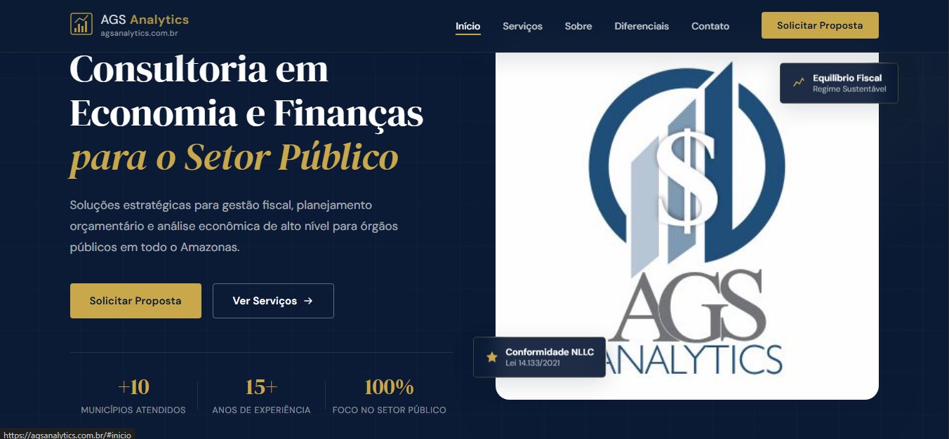 Screenshot do site da AGS Analytics