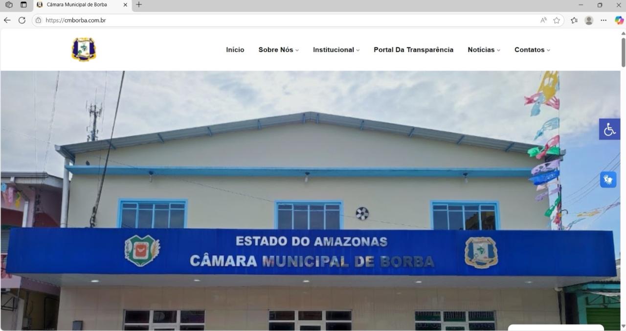 Screenshot do site da Câmara Municipal de Borba